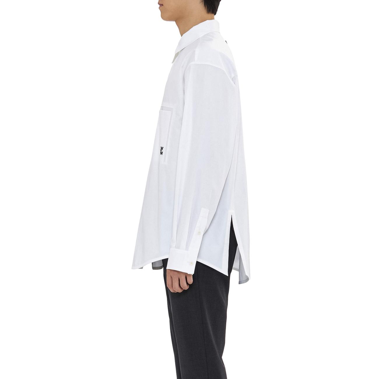 white embroidered detail shirt