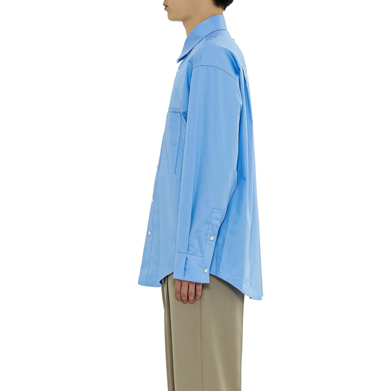 Blue Cotton Backlogo Shirt
