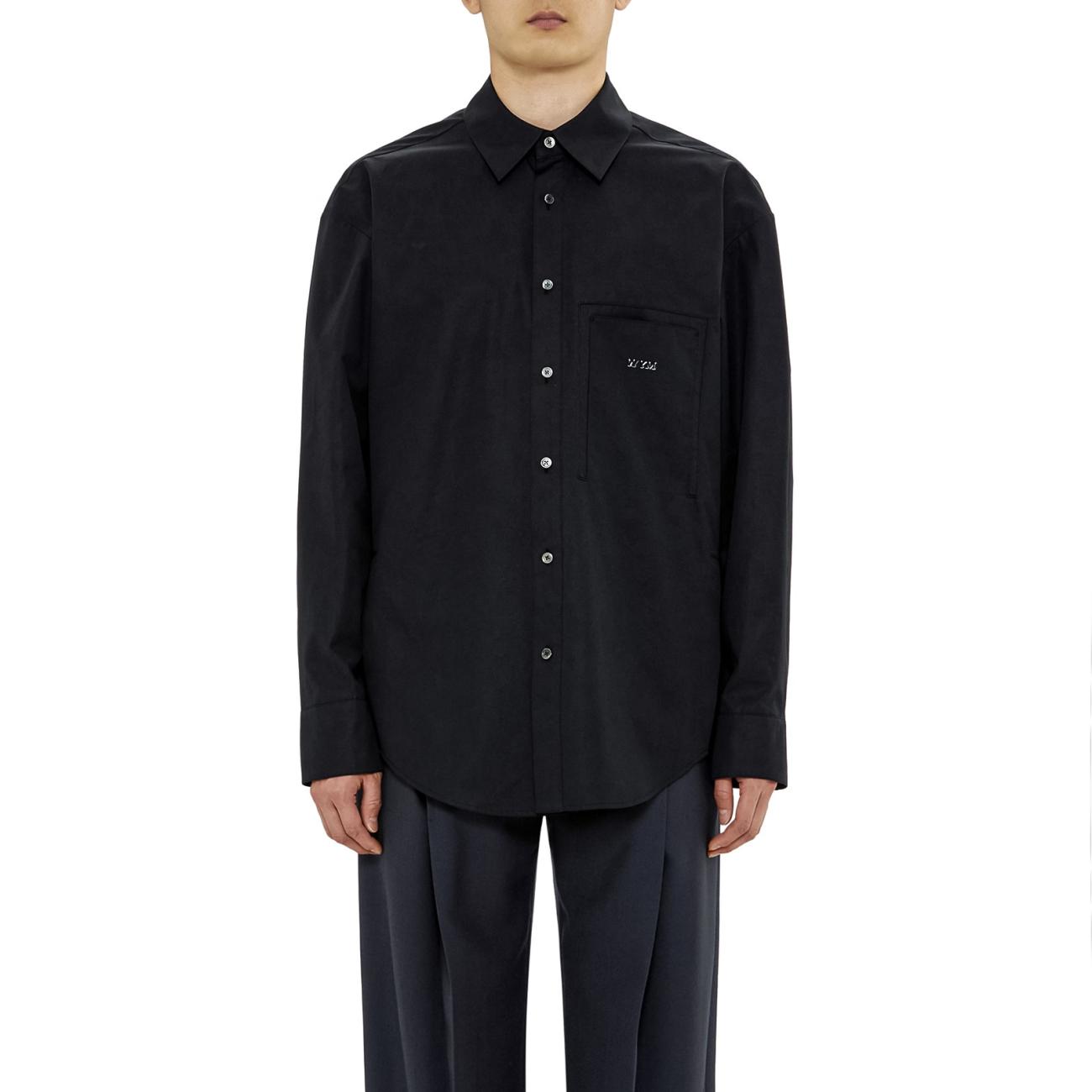 Black Cotton Backlogo Shirt