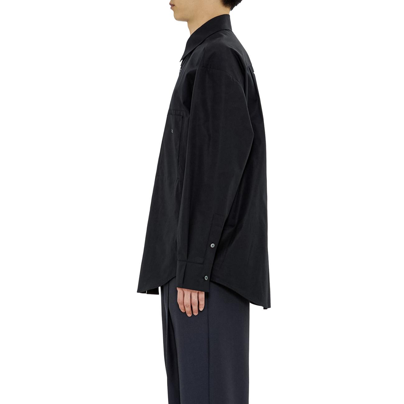 Black Cotton Backlogo Shirt