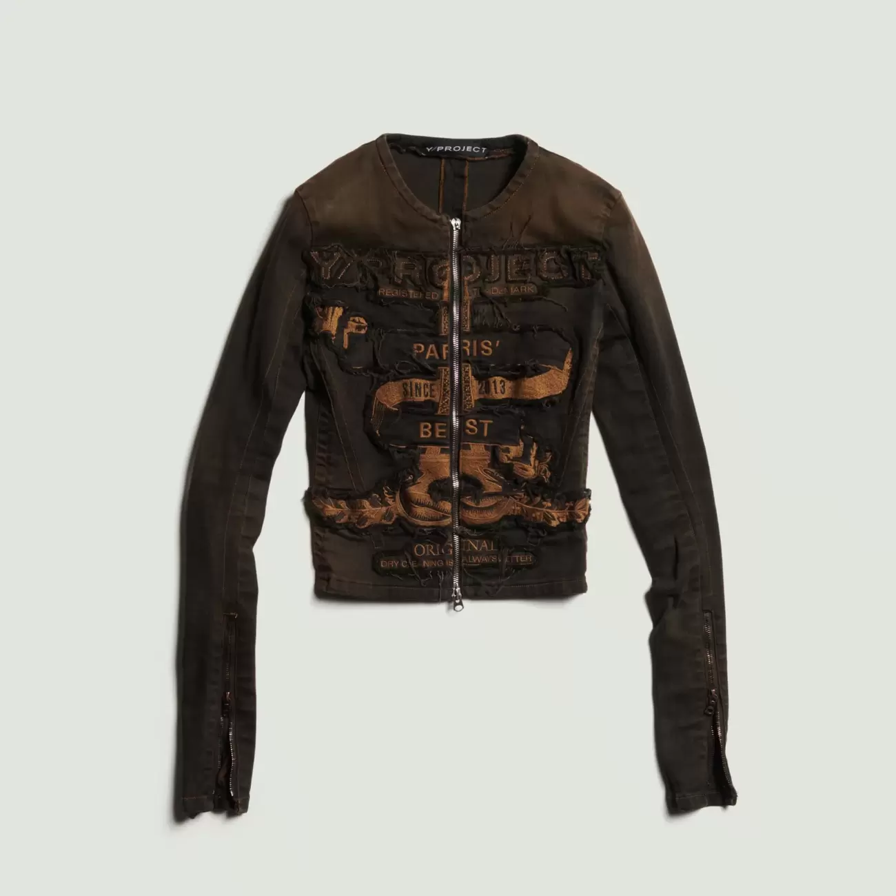 Fitted Paris' Best Zip Denim Jacket