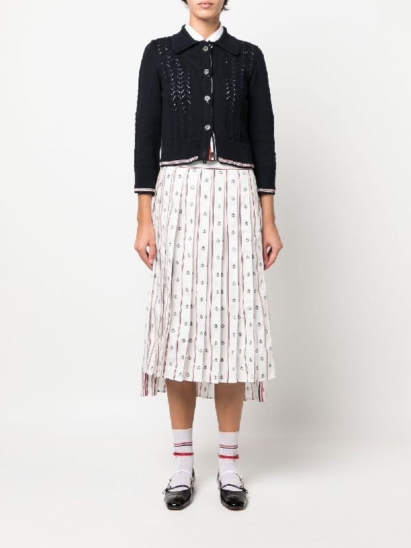 Cotton Pointel Crop Polo Cardigan