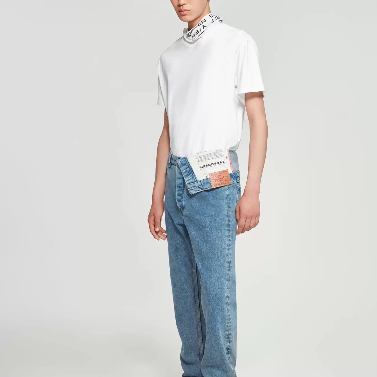 Classic Asymmetric Waist Jeans Male