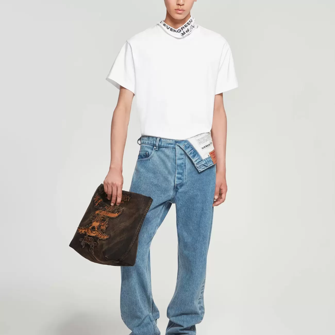 Classic Asymmetric Waist Jeans Male