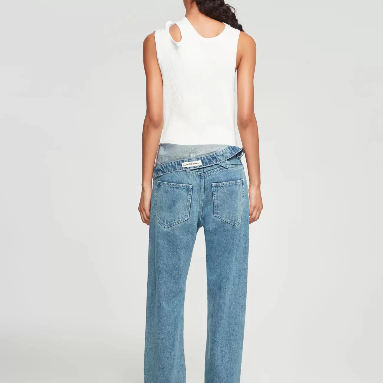 Classic Asymmetric Waist Jeans Female
