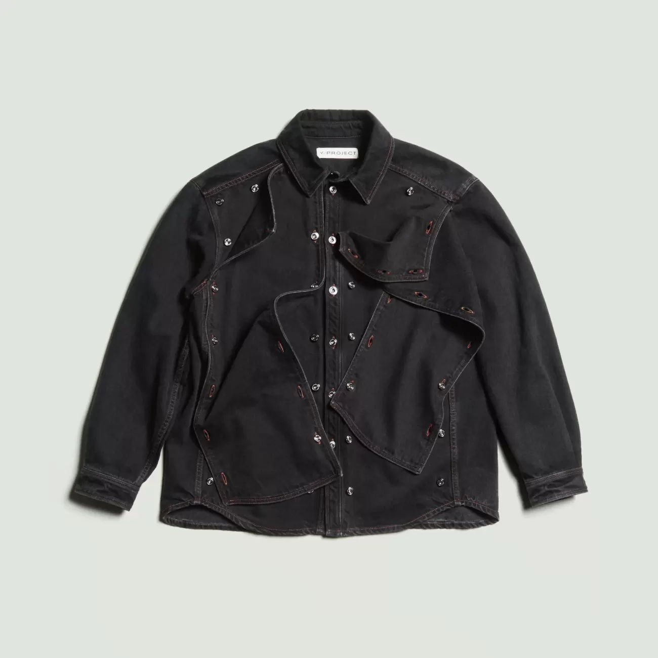 Classic Button Panel Denim Shirt 