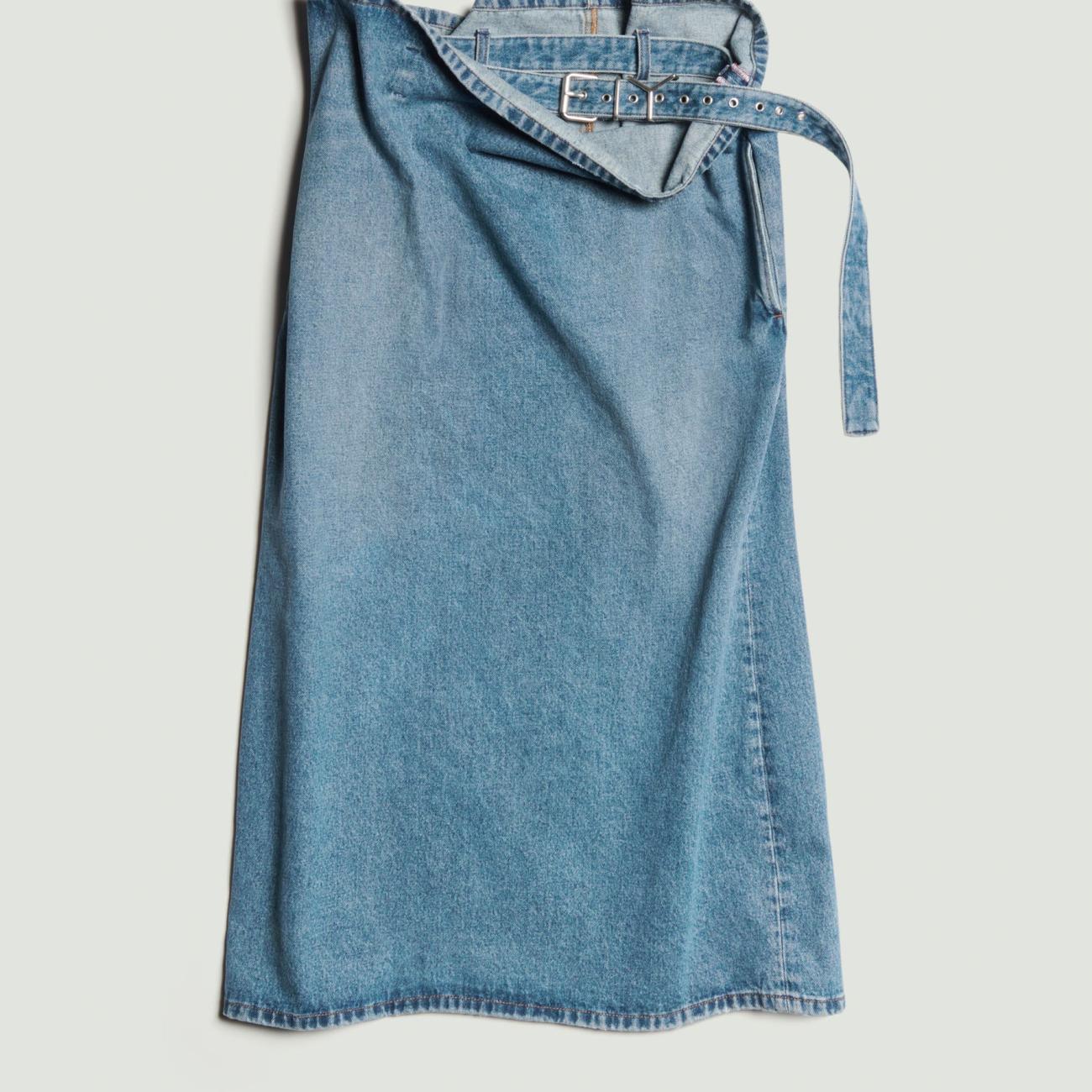 Y Belt Denim Tube Skirt