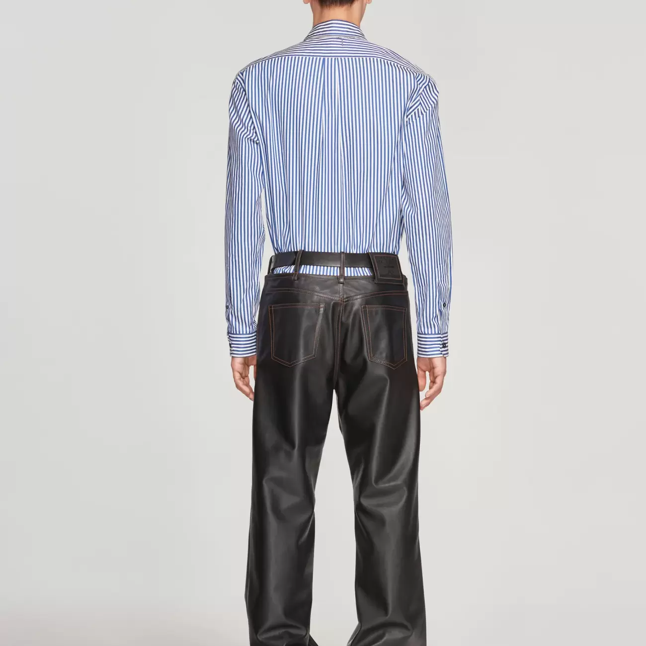 Y Belt Leather Pants