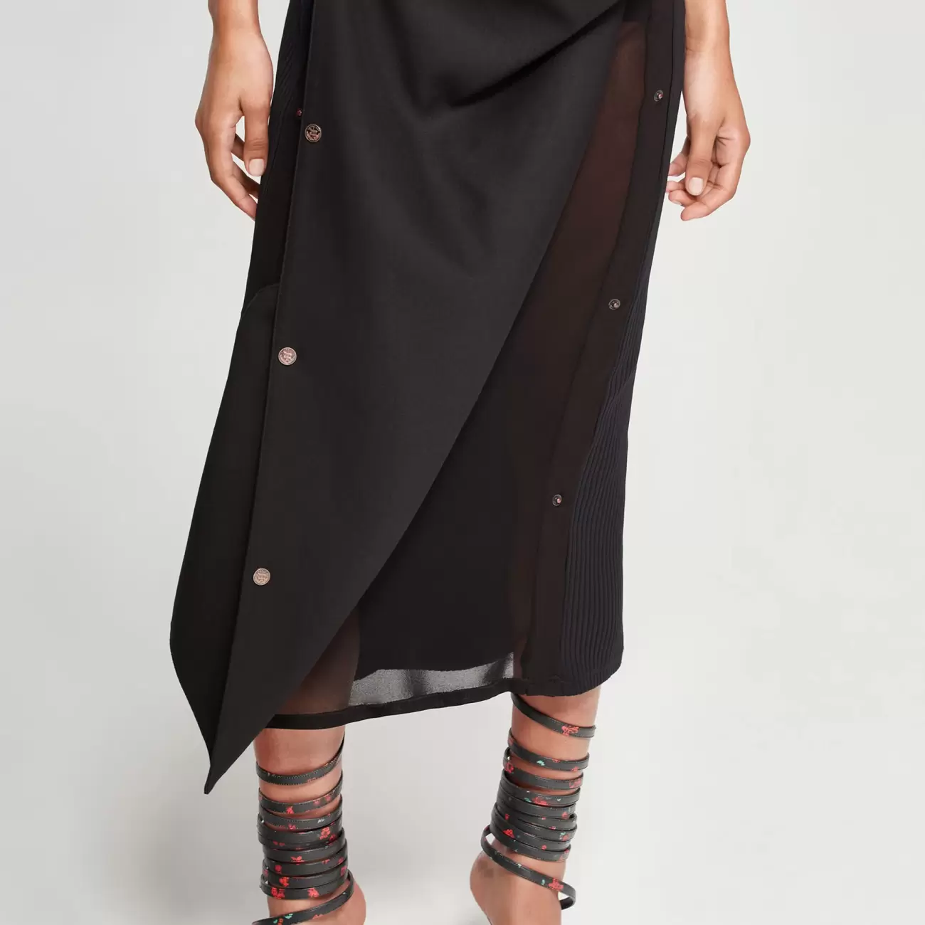Snap Panel Maxi Skirt
