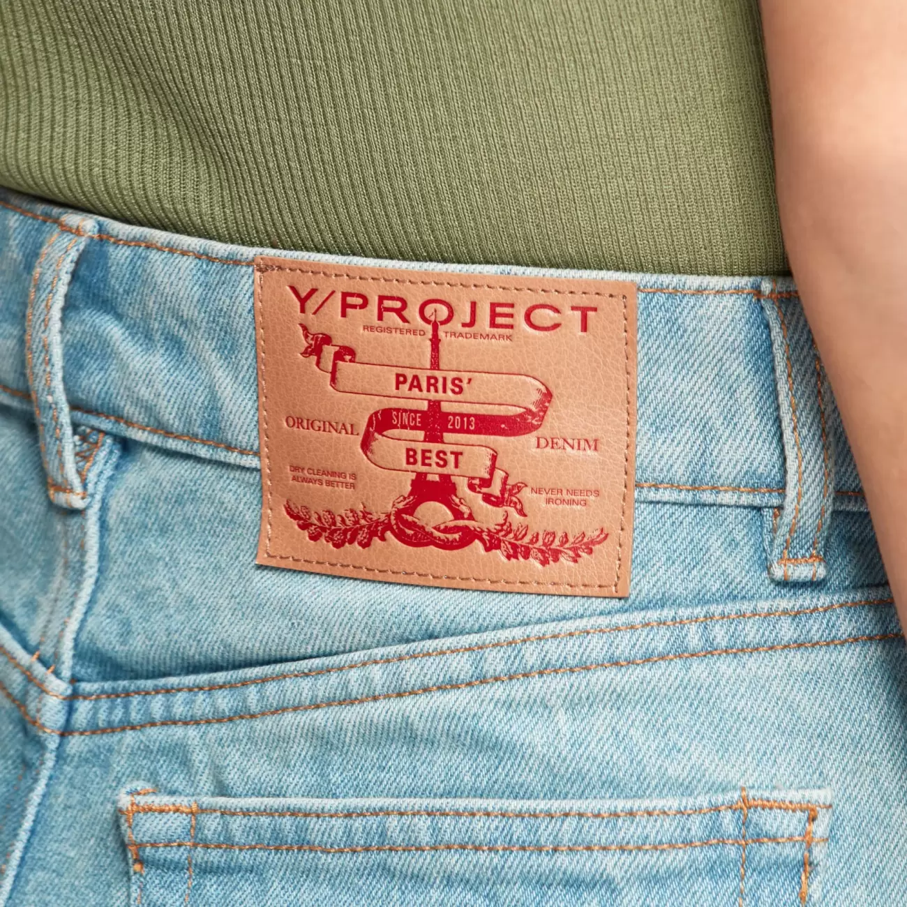 Cut Out Denim Skirt Ice Blue