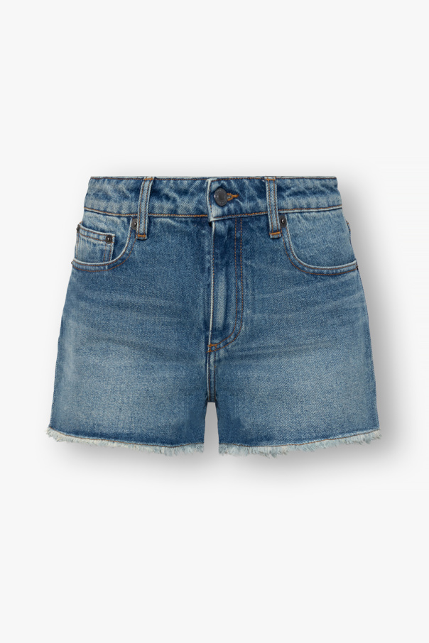 AMI ALEXANDRE MATTIUSSI BLUE HIGH-WAISTED DENIM SHORTS