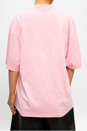 BALENCIAGA PINK LOGO T-SHIRT