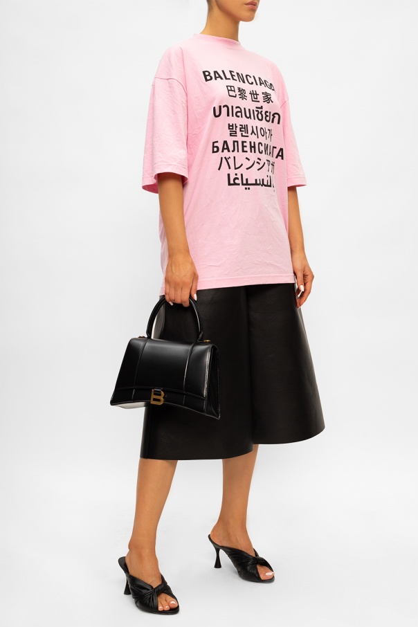BALENCIAGA PINK LOGO T-SHIRT