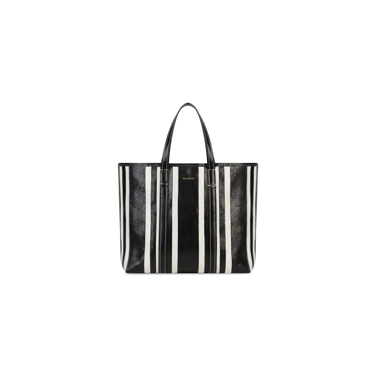  Barbes Medium East-West Shopper Bag in black and white