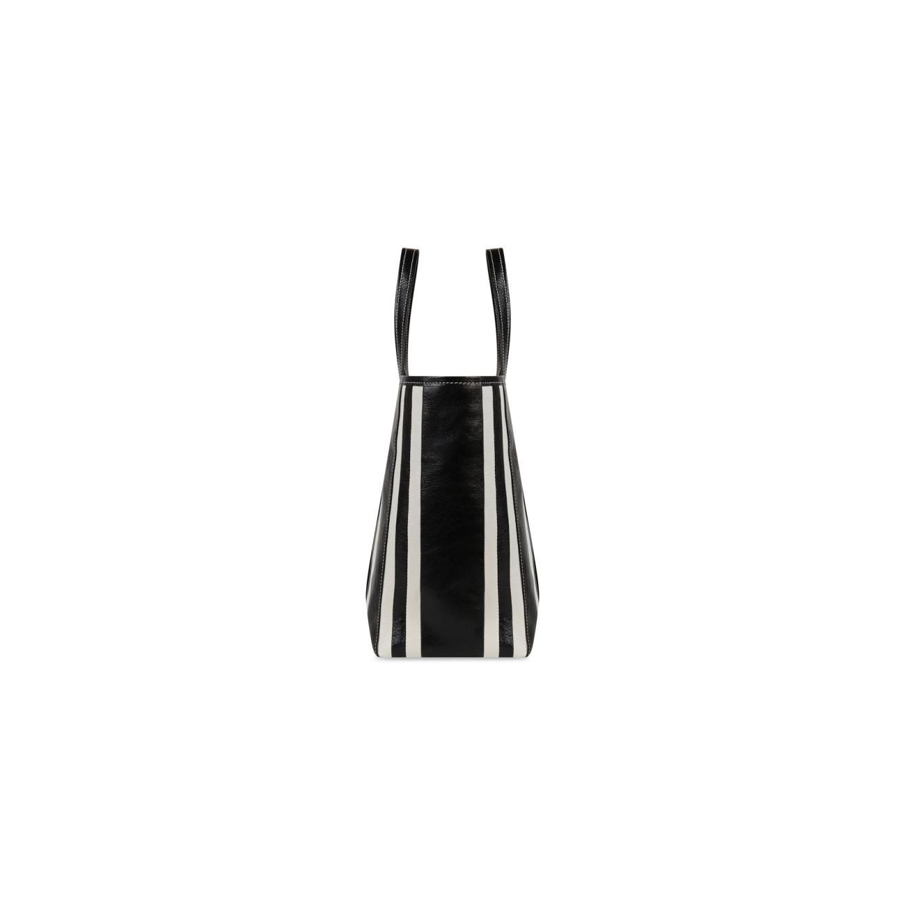  Barbes Medium East-West Shopper Bag in black and white