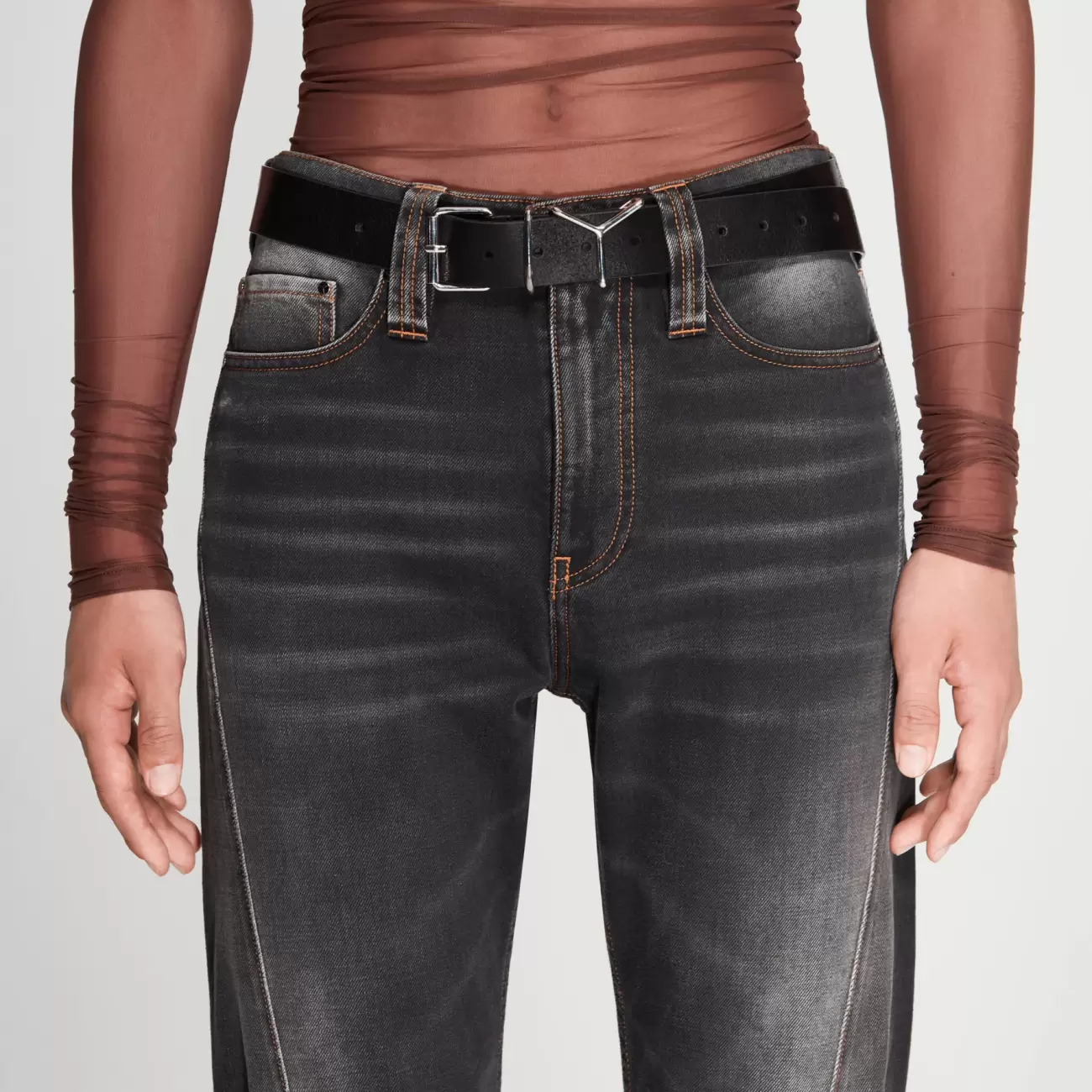 Y Belt -  Black/Silver