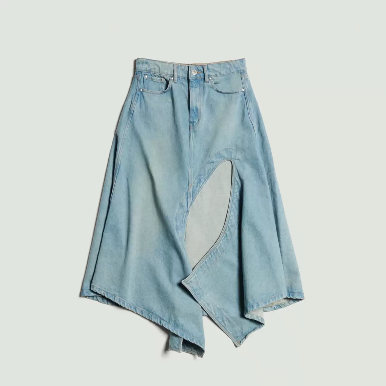 Cut Out Denim Skirt