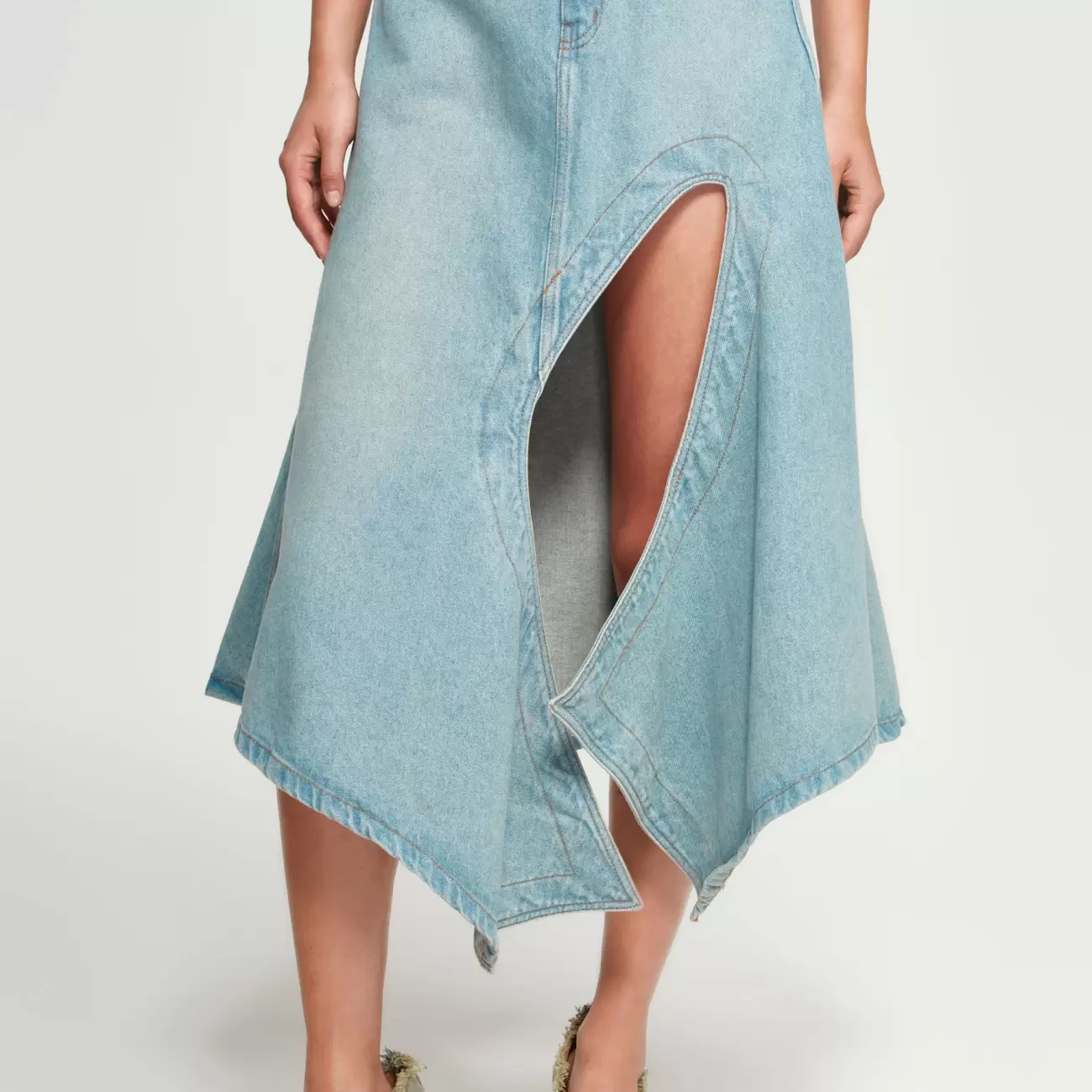 Cut Out Denim Skirt