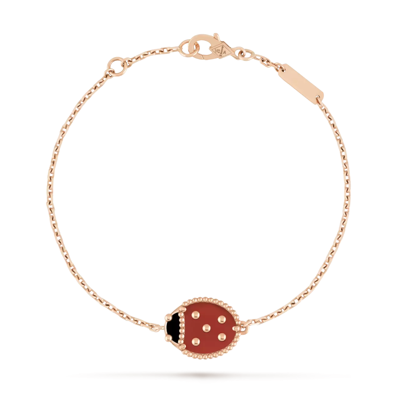 Lucky spring bracelet, ladybug with folded wings