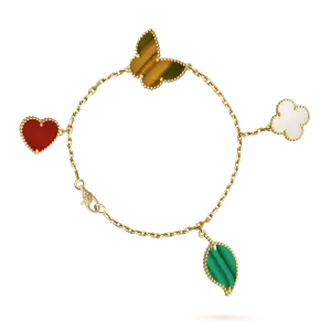 Lucky Alhambra bracelet, 4 motifs malachite