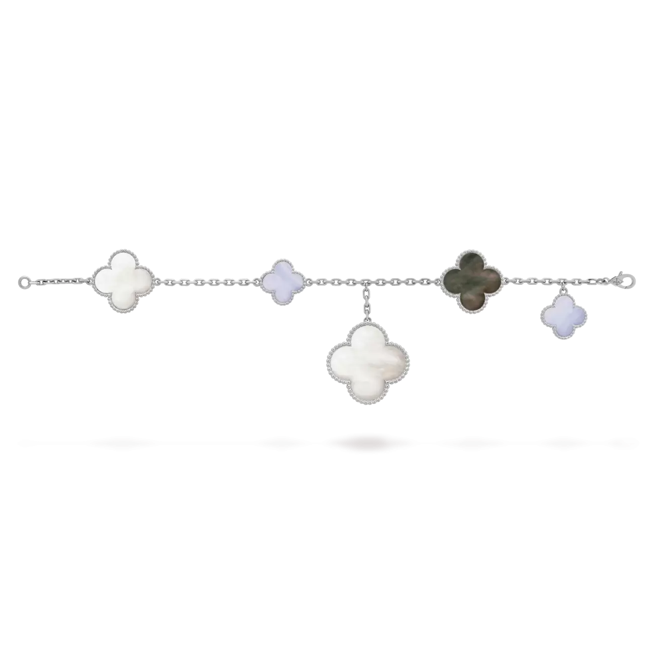 Magic Alhambra bracelet, 5 motifs chalcedony
