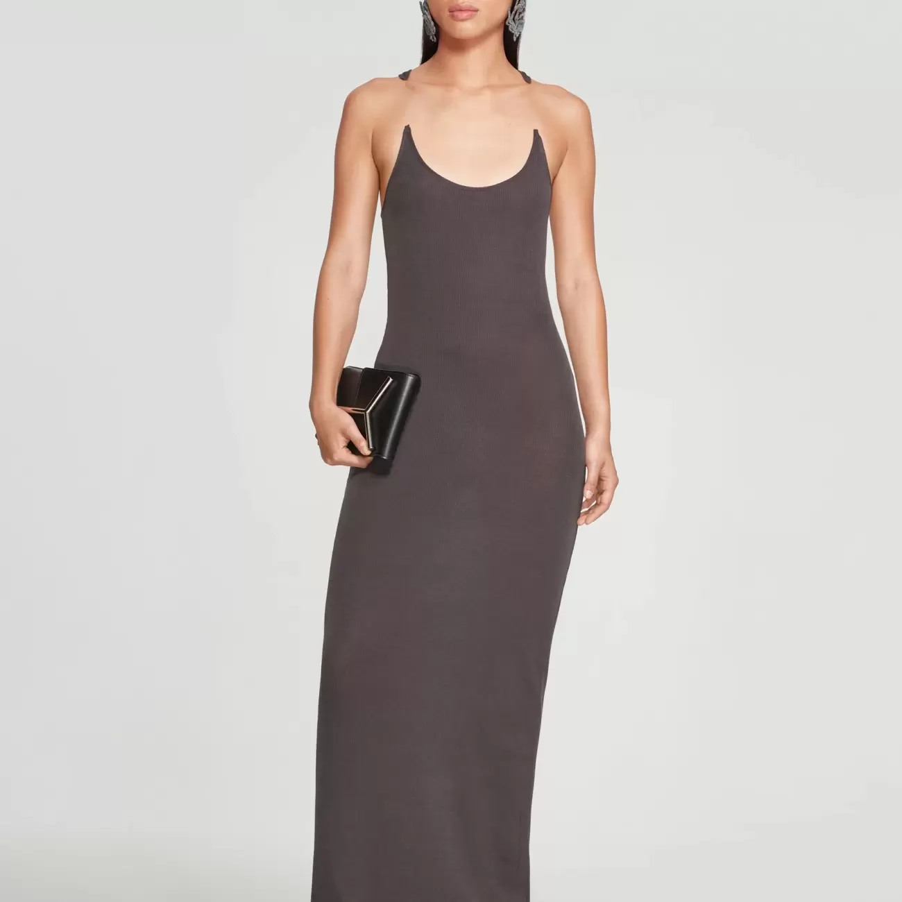 Aurélie wears Invisible Strap Dress Expand  Black