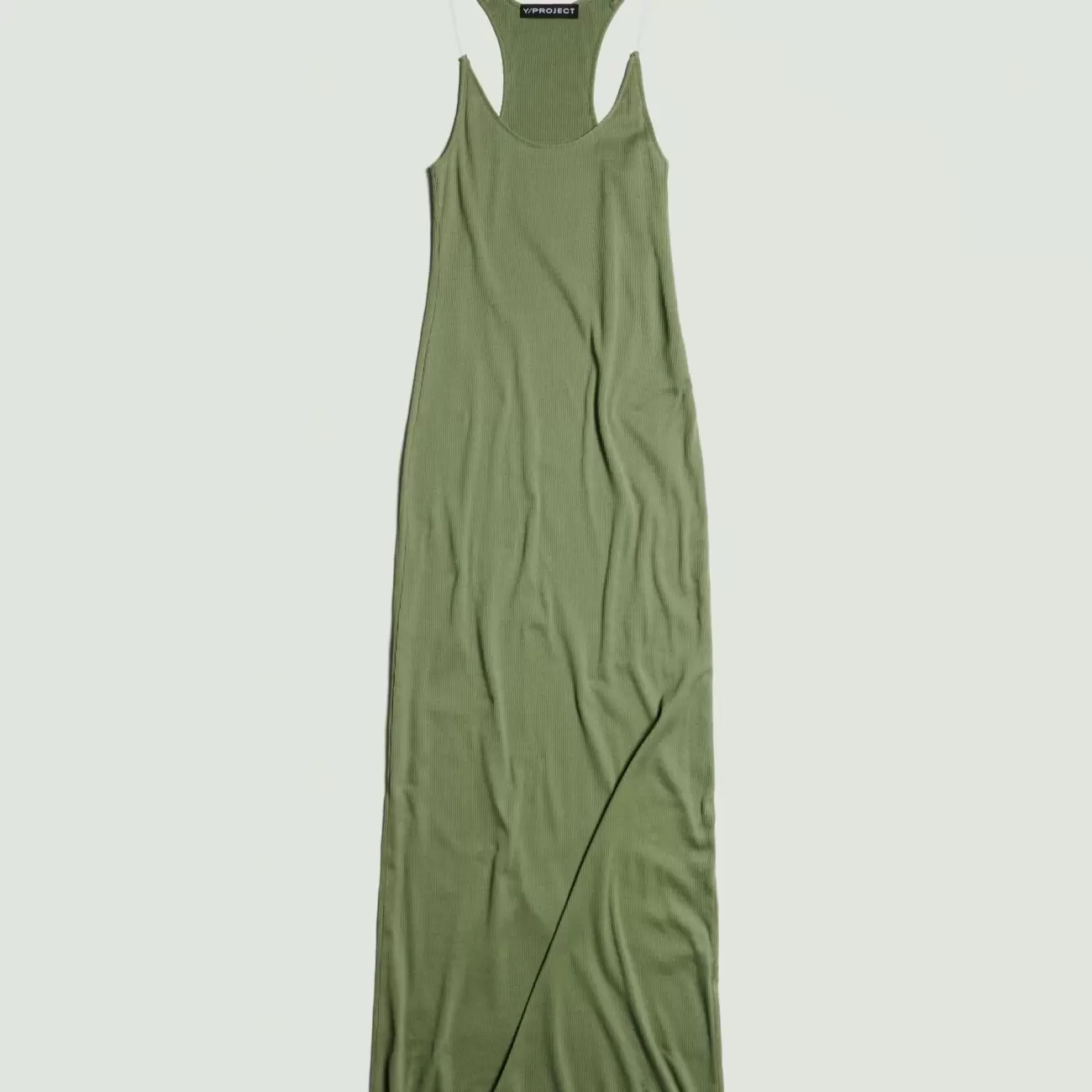 Invisible Strap Dress Expand Olive