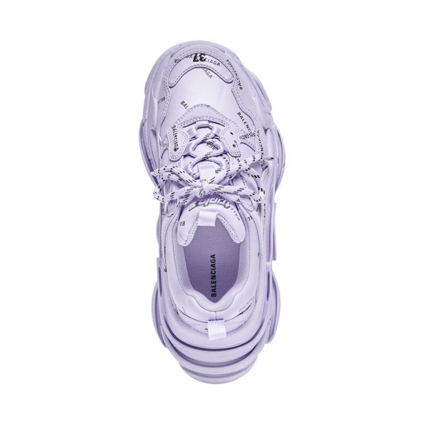 TRIPLE S TRAINERS ALLOVER LOGO IN LIGHT PURPLE