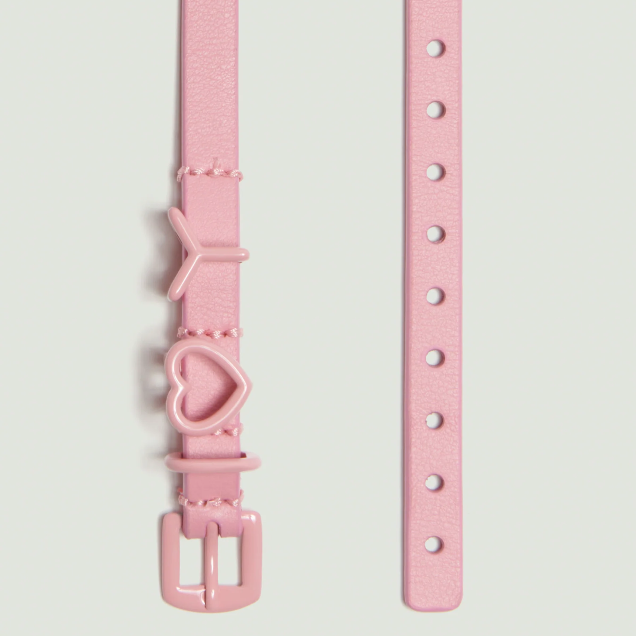 Y Heart Belt Choker 10mm / Pink