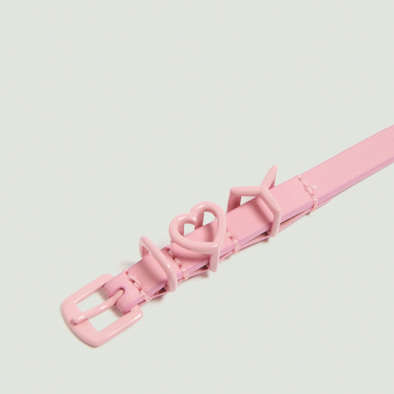 Y Heart Belt Choker 10mm / Pink