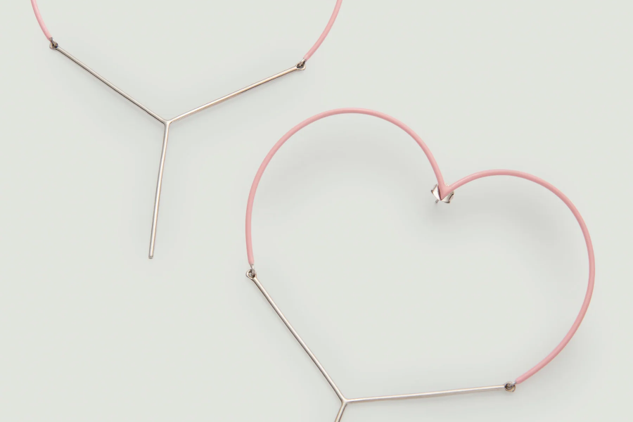 Maxi Y Heart Earrings / Pink