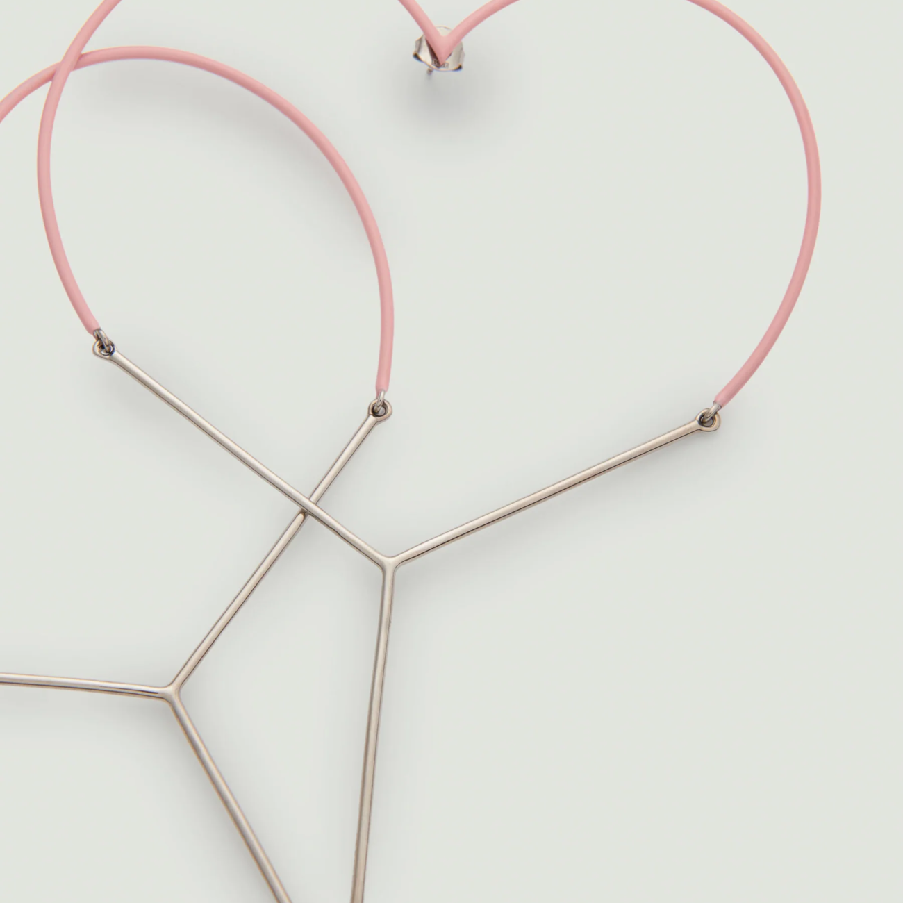 Maxi Y Heart Earrings / Pink
