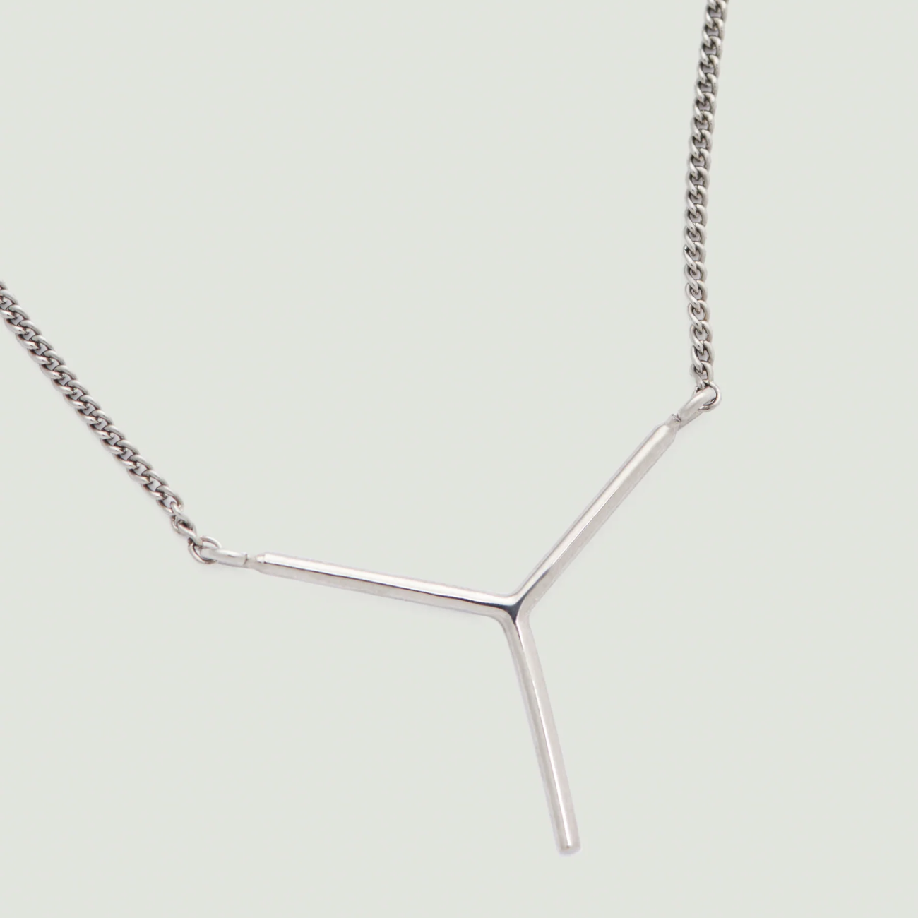 Mini Y Necklace / Silver