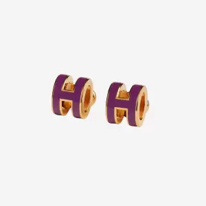 Hermes Mini Pop H Earring Gold & Anemone
