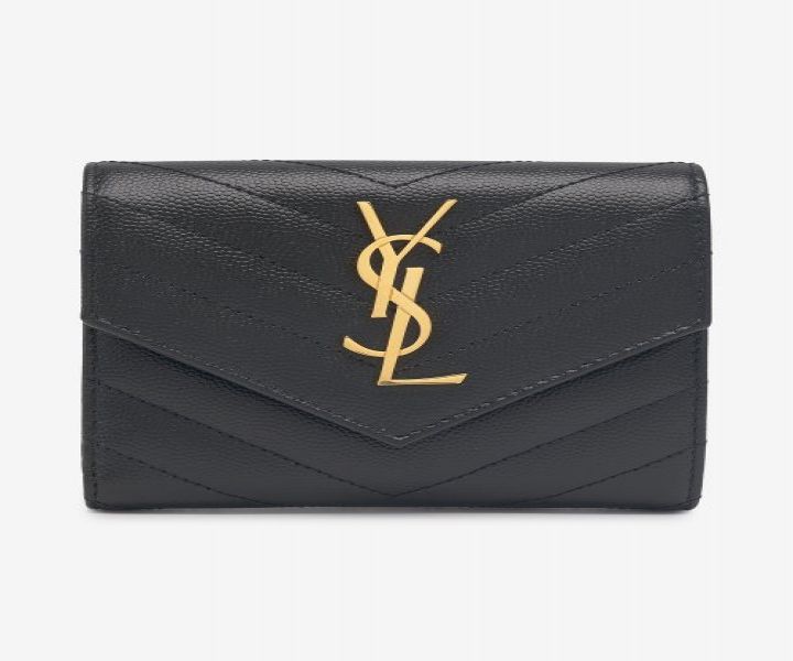 MONOGRAM COMPACT EMBOSSED LEATHER WALLET
