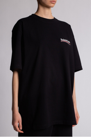 BALENCIAGA BLACK T-SHIRT WITH LOGO BLACK