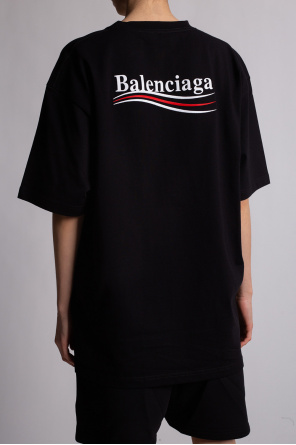 BALENCIAGA BLACK T-SHIRT WITH LOGO BLACK