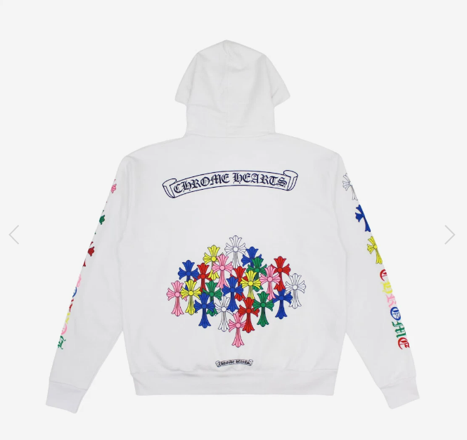 Chrome Hearts Multi Color Cross Hoodie White