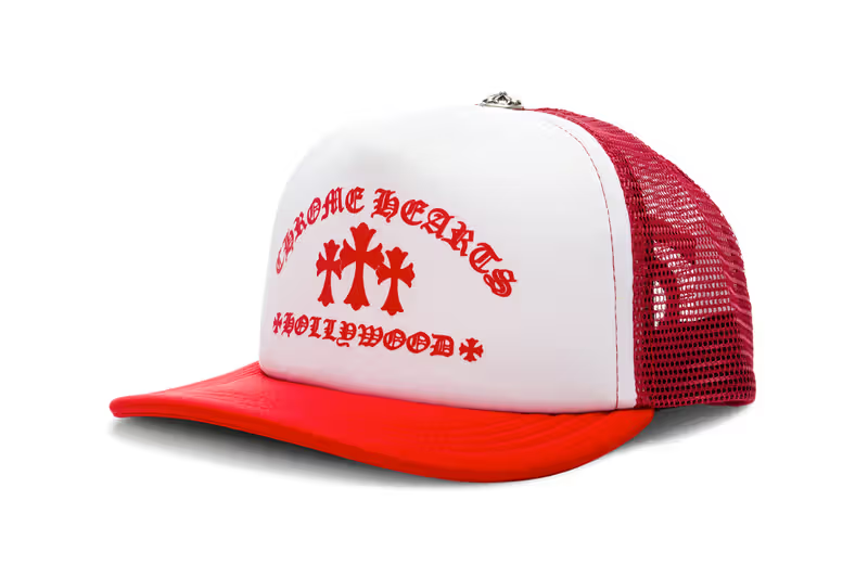 Chrome Hearts King Taco Foam Front Mesh Trucker Hat Red