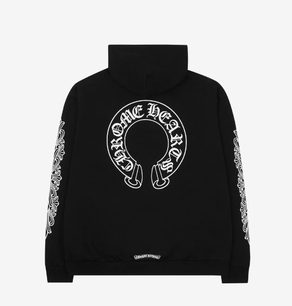 Chrome Hearts Horseshoe Floral Hoodie Black