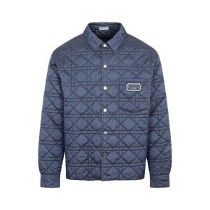 Dior Cannage Quilted Overshirt In Blue 