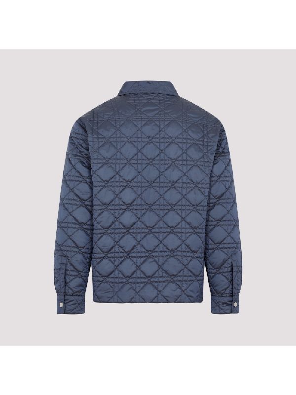 Dior Cannage Quilted Overshirt In Blue 