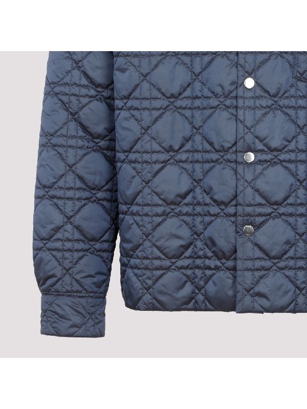 Dior Cannage Quilted Overshirt In Blue 