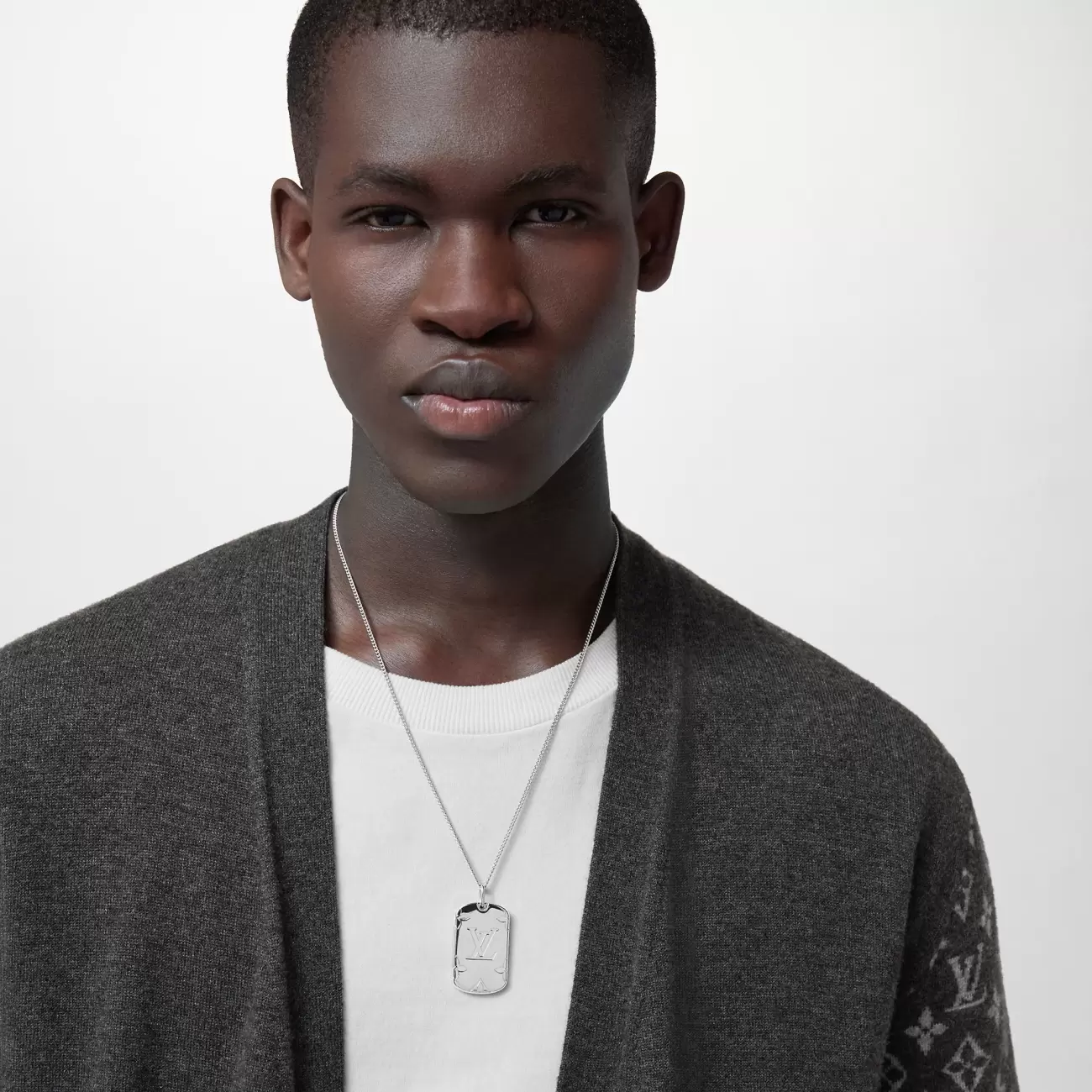 Monogram locket necklace