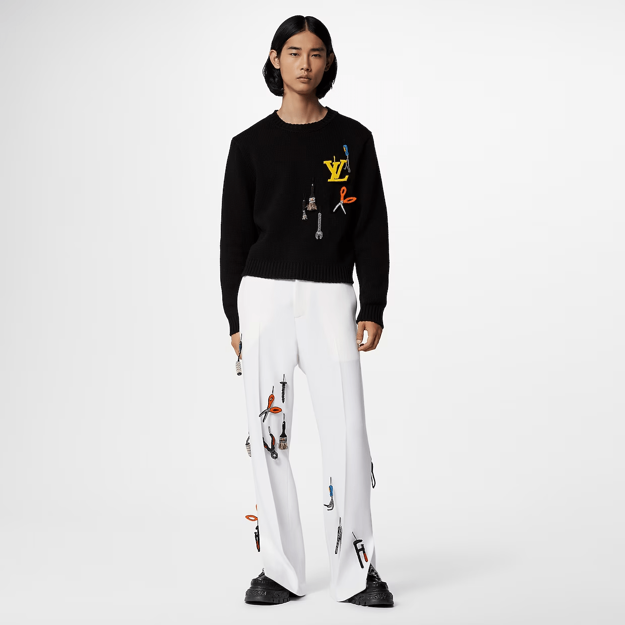 LV Tool Embroidered Crew Neck
