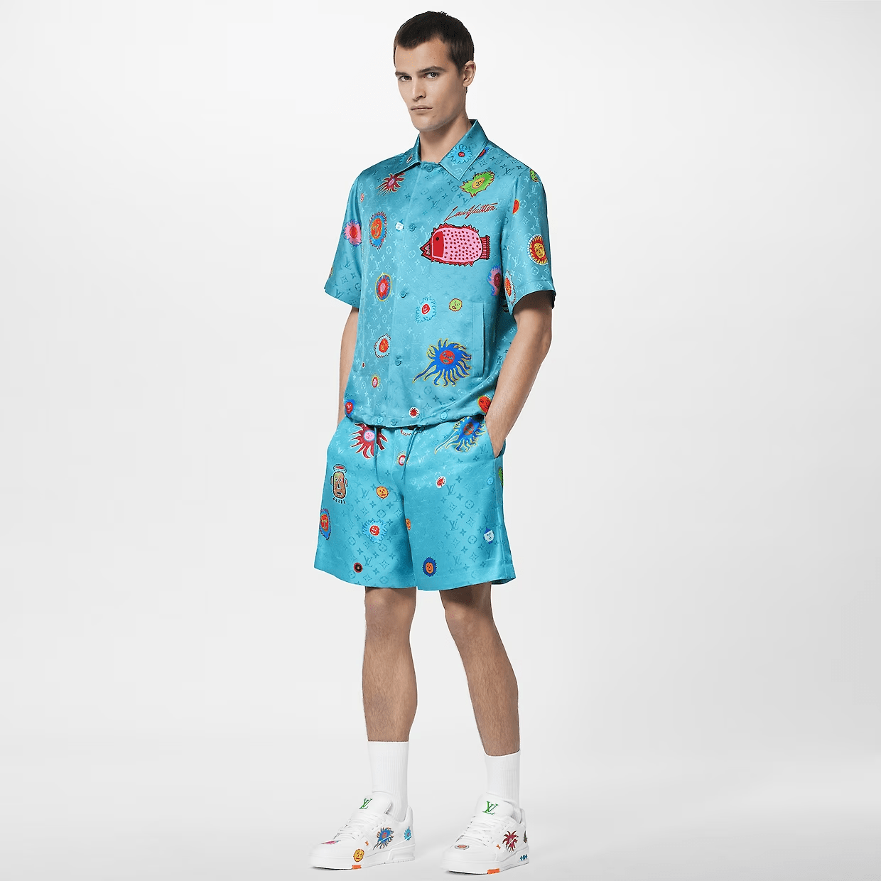 LV x YK Monogram Face Short Sleeve Shirt