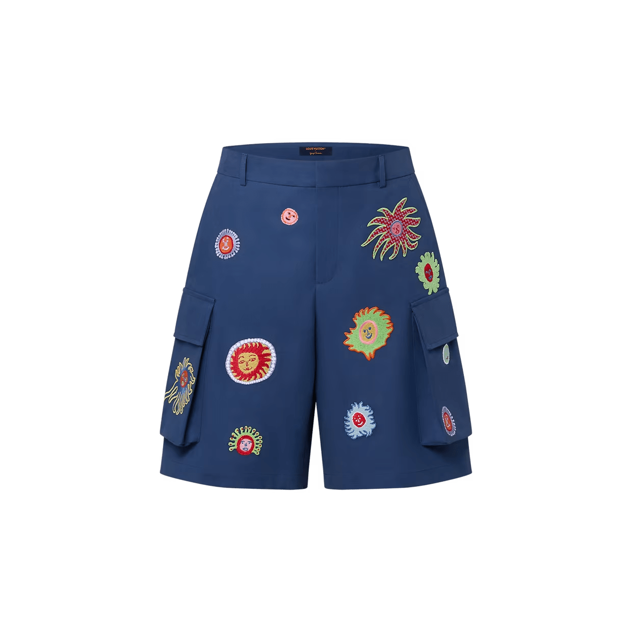 LV x YK Embroidered Face Cargo Shorts