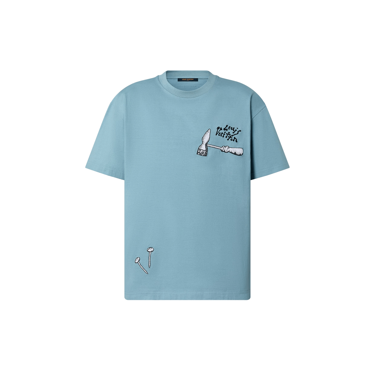 Louis Vuitton FRAGMENT T-Shirt Tops Men L Monogram Embroidery