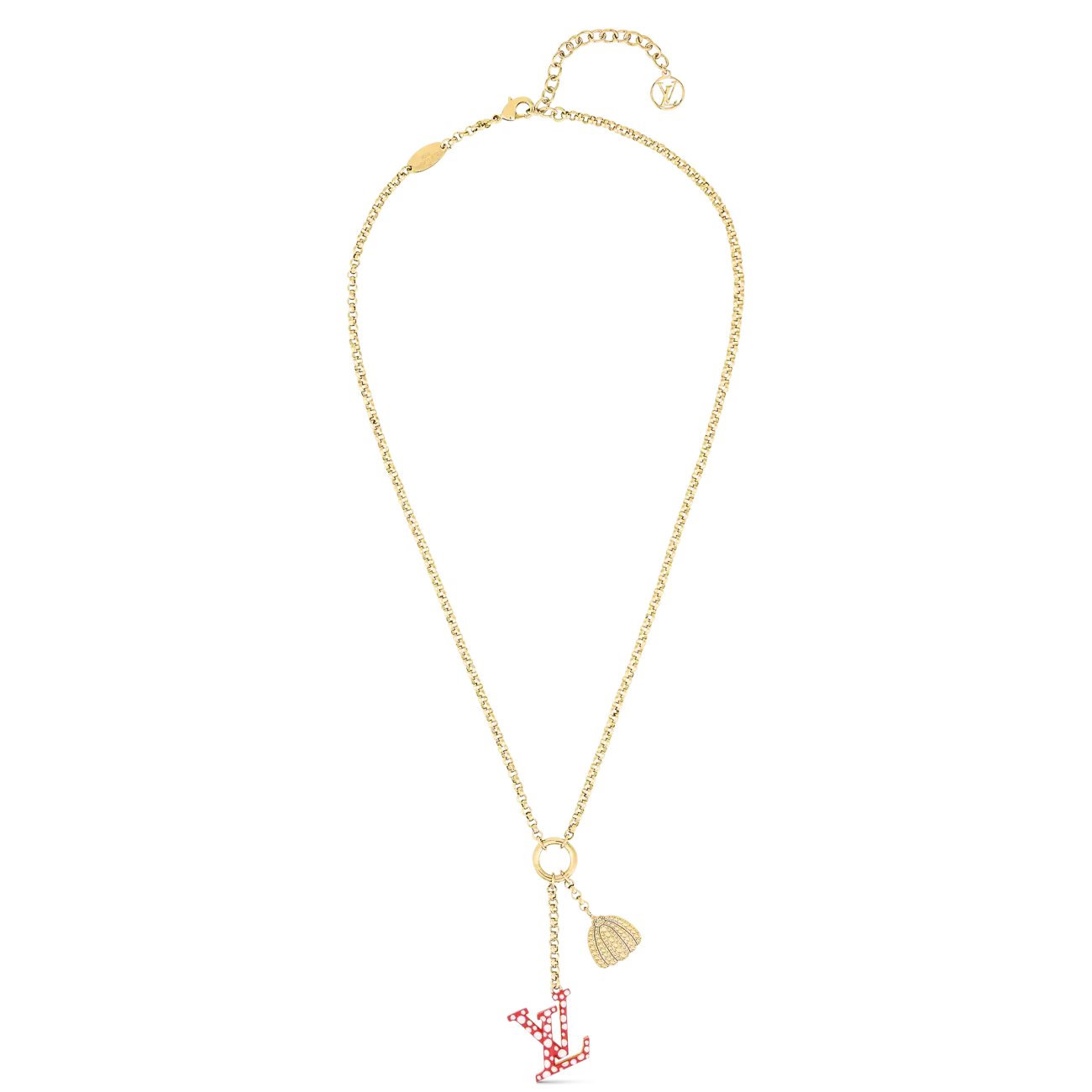 LV x YK LV Iconic Infinity Dot Necklace Red white