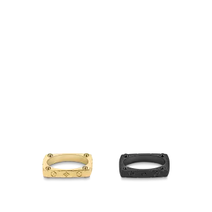 Monogram bold ring black